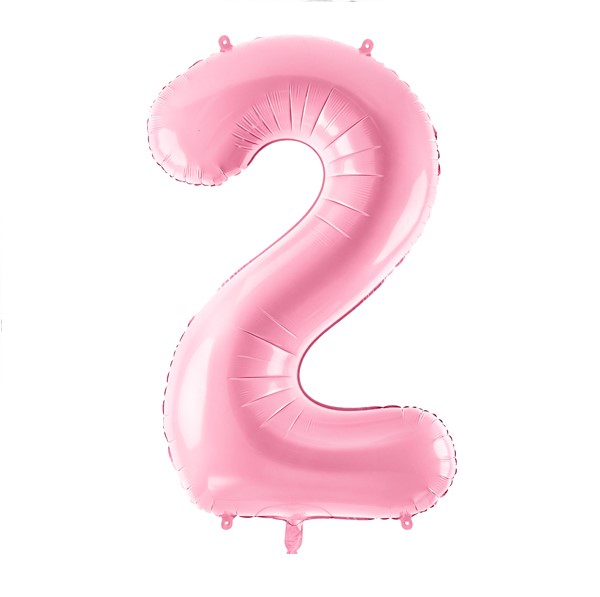 Zahl 2 rosa 86cm