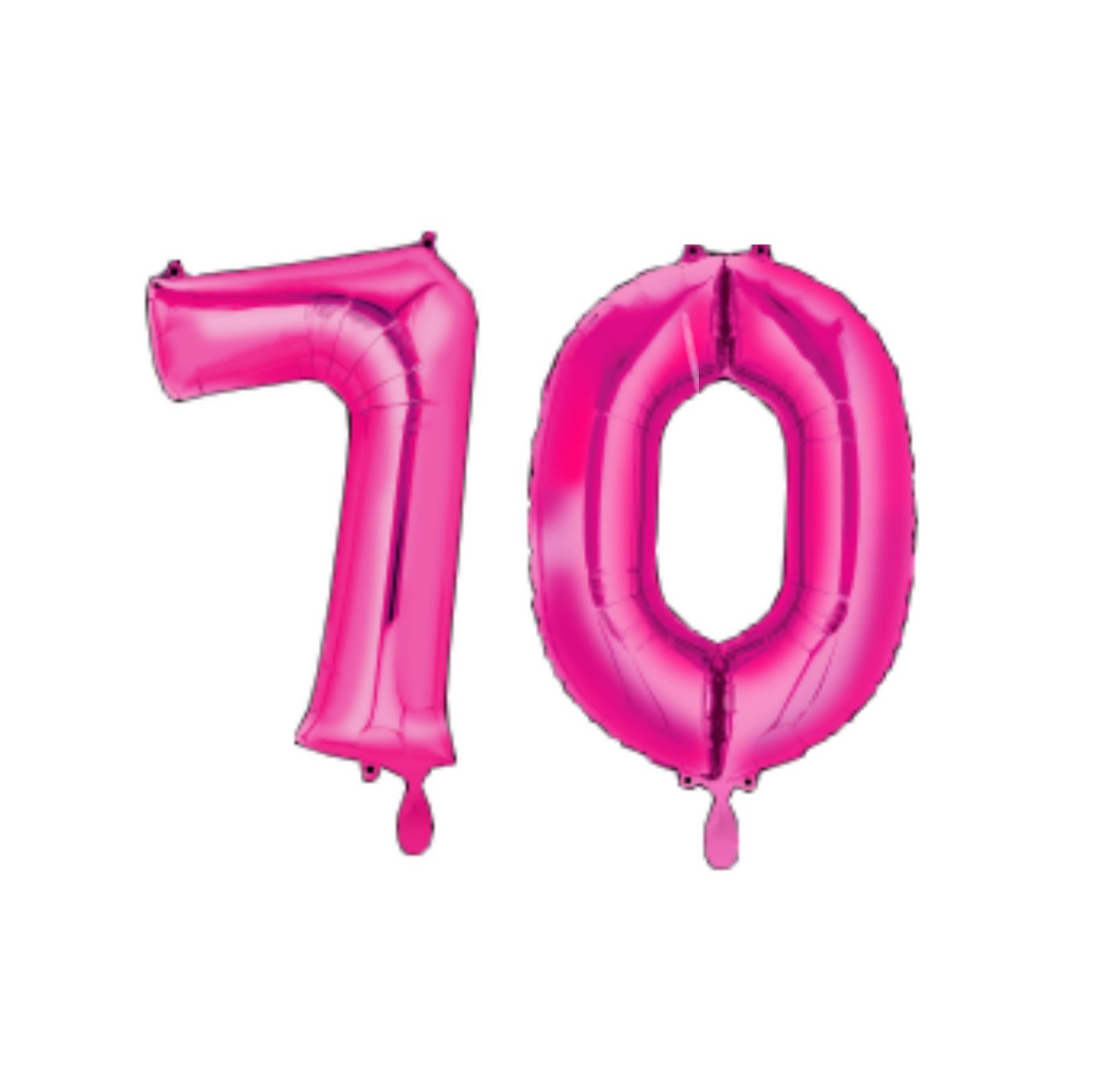 Zahlen Paket 70 mit Helium rosa 66cm