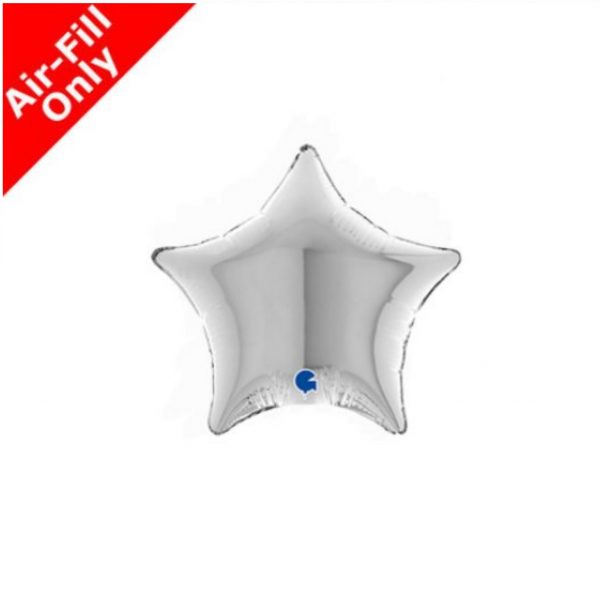Micro Stern mit Luft 10cm silber