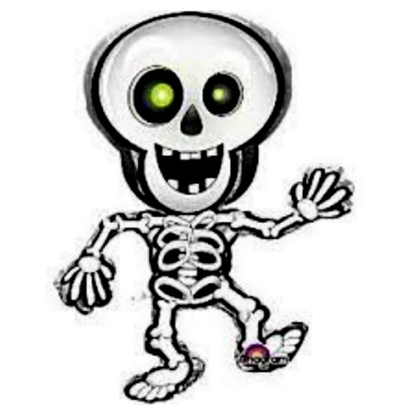 Skelett grüne Augen XXL mit Helium