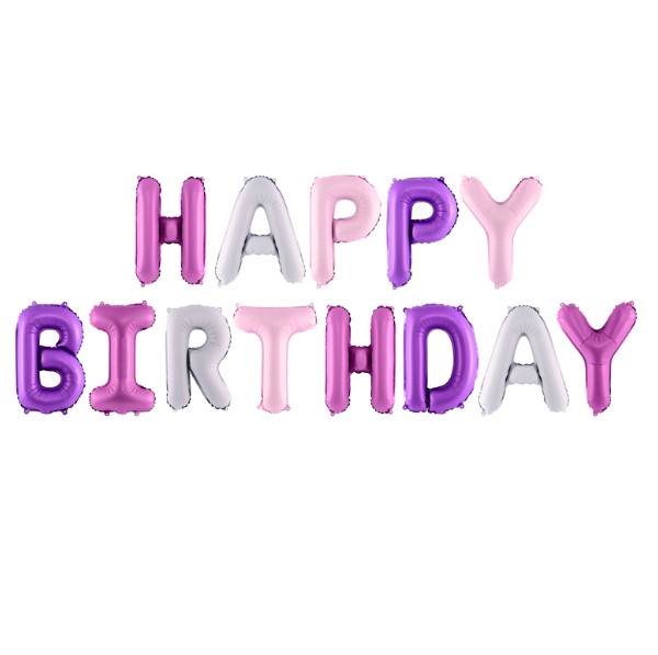Schriftzug Happy Birthday lila PartyDeco