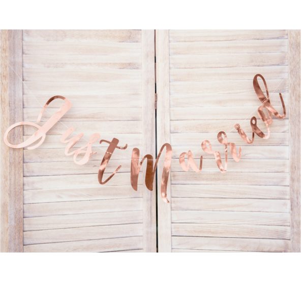 Banner Just Married Rosegold