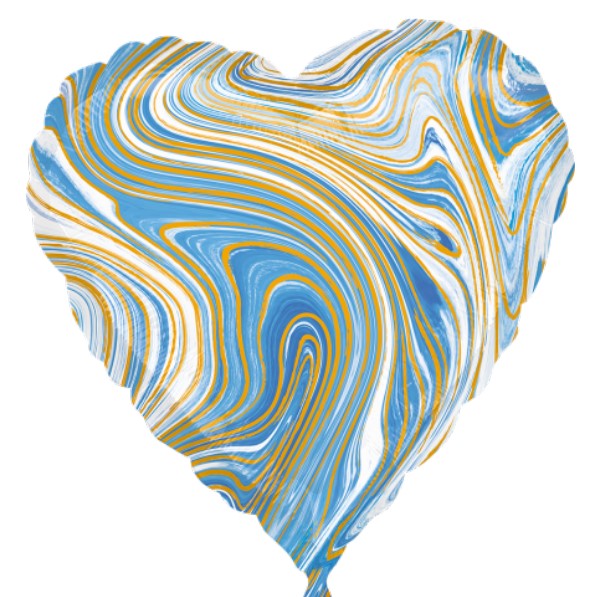 Herz 45cm blau marmoriert