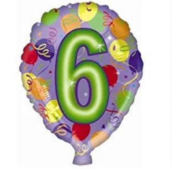 Zahl 6 Ballonform mit Helium