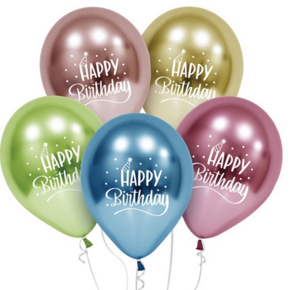 Latexballon Pack Happy Birthday Shiny