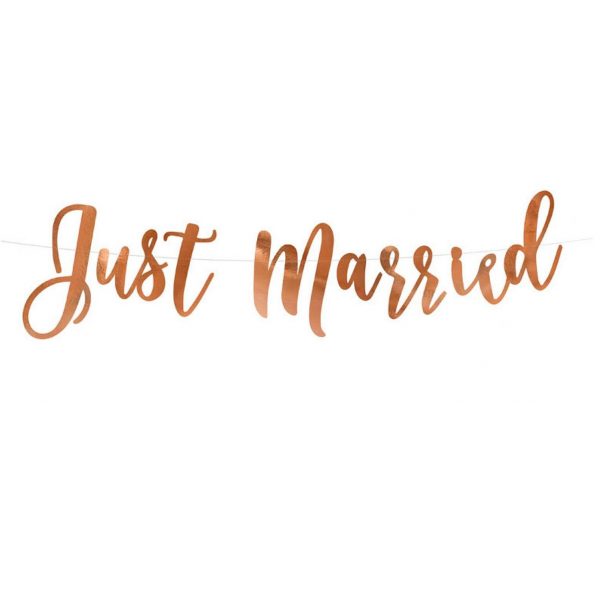 Banner Just Married Rosegold