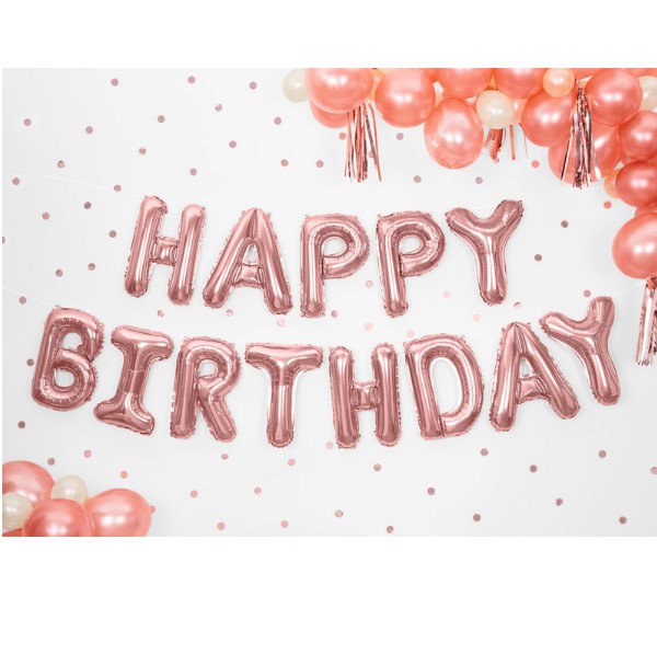 Schriftzug Happy Birthday rosegold