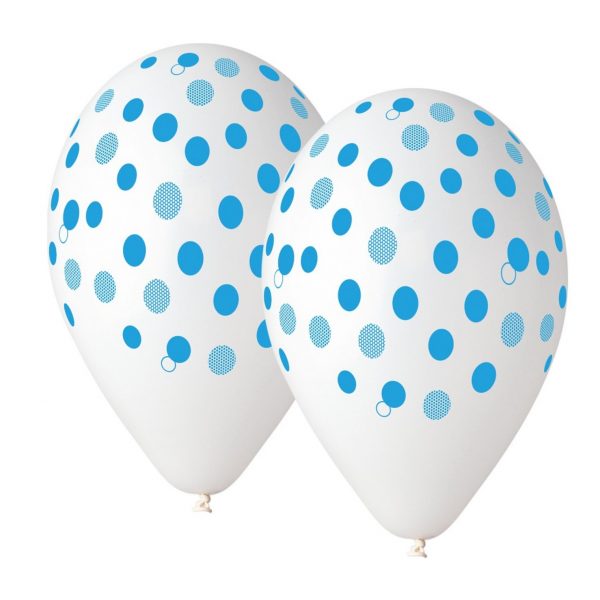 Latexballon Pack Punkte hellblau