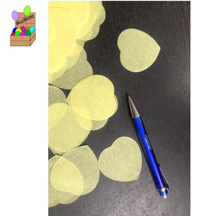 Papierkonfetti Herzen gelb XL – Bild 2