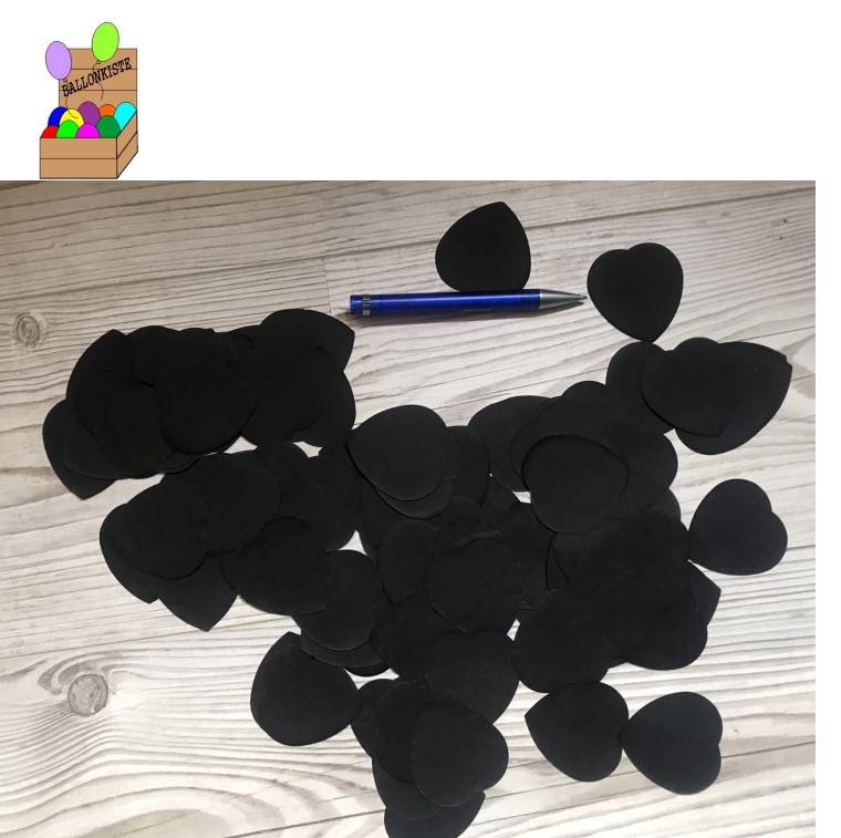 Papierkonfetti Herzen schwarz XL – Bild 3