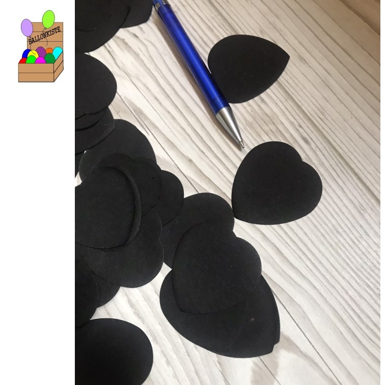 Papierkonfetti Herzen schwarz XL – Bild 2