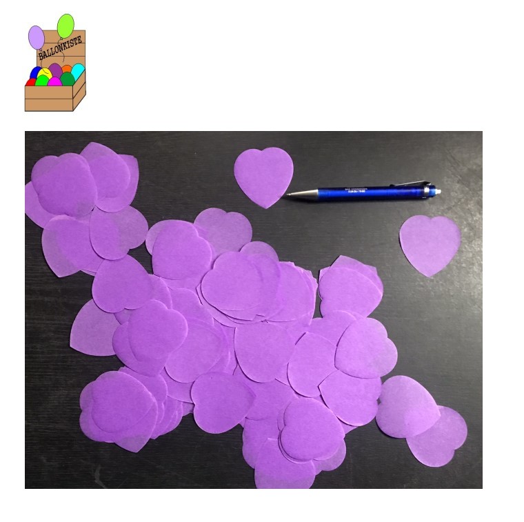 Papierkonfetti Herzen lila XL