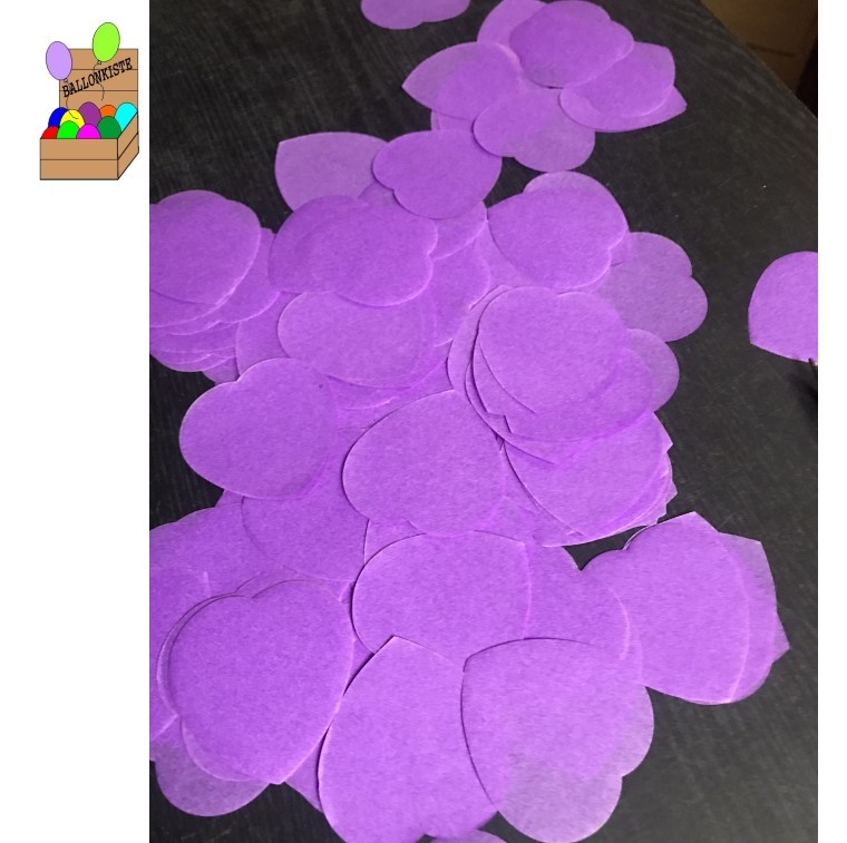 Papierkonfetti Herzen lila XL – Bild 3
