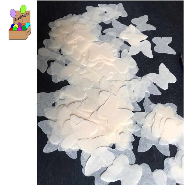 Papierkonfetti Schmetterling elfenbein